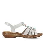 náhled Dámské sandály RIEKER 62860-90 stříbrná S3