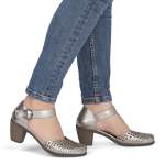 náhled Dámské sandály RIEKER 40902-90 stříbrná S6