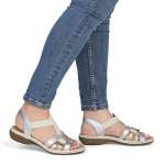 náhled Dámské sandály RIEKER 65918-91 stříbrná S6