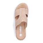 náhľad Dámske šľapky RIEKER V2375-60 béžová S6