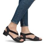 náhľad Dámske sandále RIEKER 62662-01 čierna S6