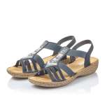 náhľad Dámske sandále RIEKER 65807-14 BLAU S0