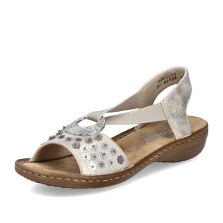 Dámské sandály RIEKER 608B5-90 zlatá S5