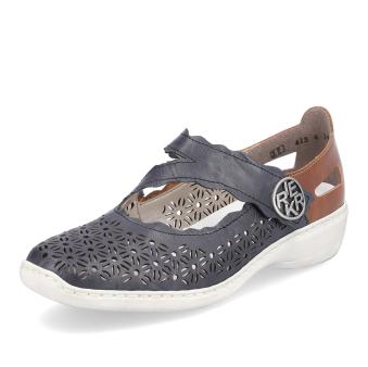 Dámské polobotky RIEKER 413G4-14 modrá S5