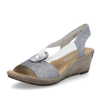 Dámské sandály RIEKER 624H6-92 stříbrná S5