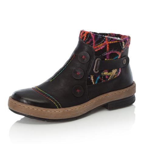 Dámska členková obuv RIEKER Z6759-00 čierna W4