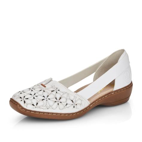 Dámske baleríny RIEKER 41356-80 biela S5