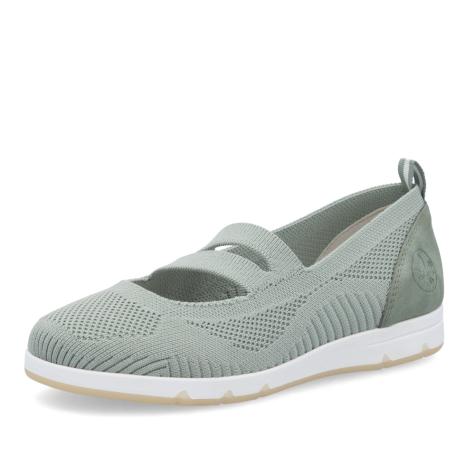 Dámske baleríny RIEKER L3053-52 zelená S5