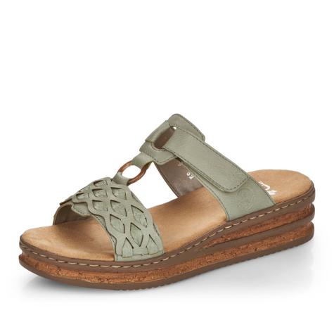 Dámske šľapky RIEKER 629K9-52 zelená S5