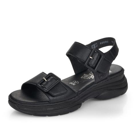 Dámske sandále RIEKER 66680-00 čierna S5