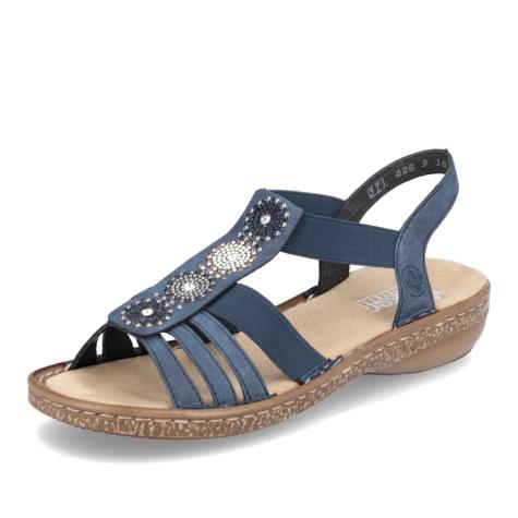 Dámske sandále RIEKER 628G9-16 modrá S6