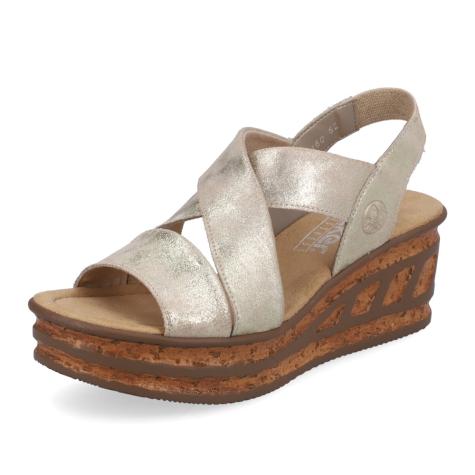 Dámske sandále RIEKER 68160-62 zlatá S3