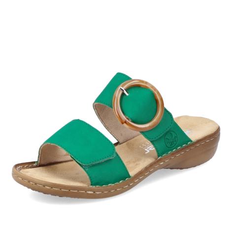 Dámske šľapky RIEKER 60894-52 zelená S4