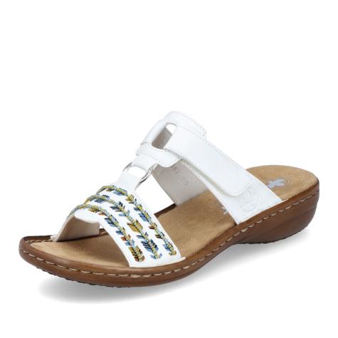 Dámske šľapky RIEKER 60867-80 biela S4