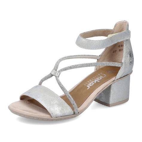 Dámske sandále RIEKER 64654-40 strieborná S5
