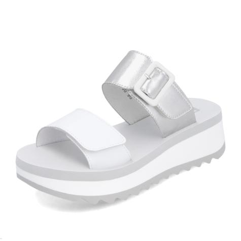 Dámske šľapky RIEKER W3050-90 biela S5