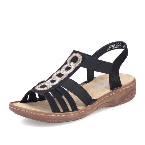 Dámske sandále RIEKER V2870-00 čierna S5