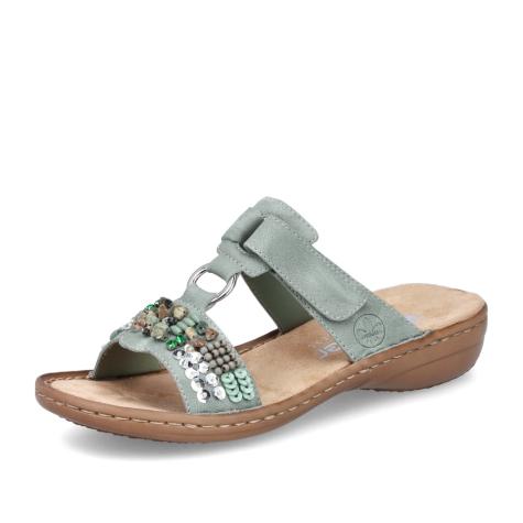 Dámske šľapky RIEKER 60814-52 zelená S5