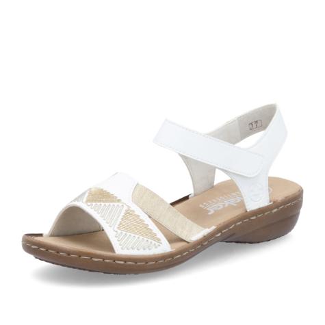 Dámske sandále RIEKER 608C4-80 biela S5