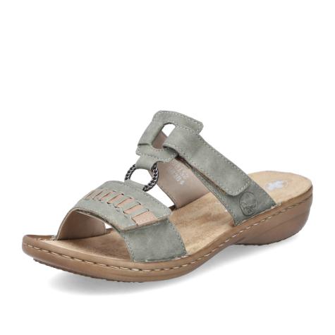 Dámske šľapky RIEKER 60881-52 zelená S5