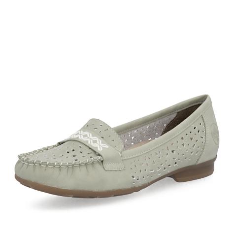 Dámske mokasíny RIEKER 40069-52 zelená S6