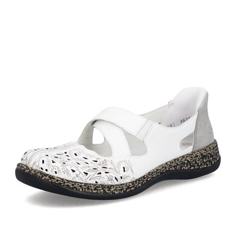Dámske baleríny RIEKER 46352-80 biela S6