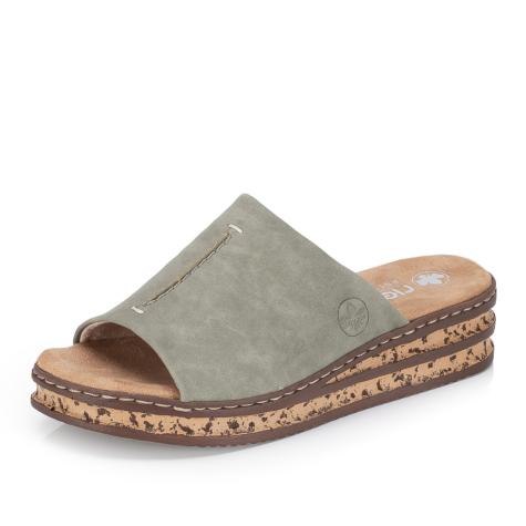 Dámske šľapky RIEKER 62905-53 zelená S6