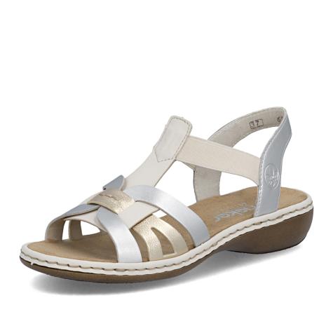 Dámske sandále RIEKER 65918-91 strieborná S6