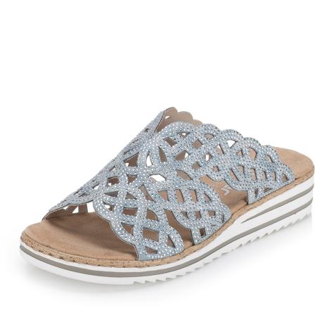 Dámske šľapky RIEKER V0689-12 modrá S6