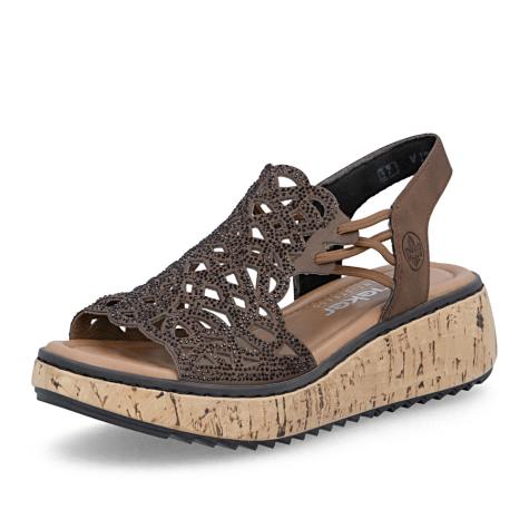 Dámske sandále RIEKER V1765-24 hnedá S6