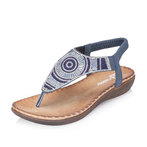 Dámske sandále RIEKER V7561-14 modrá S6
