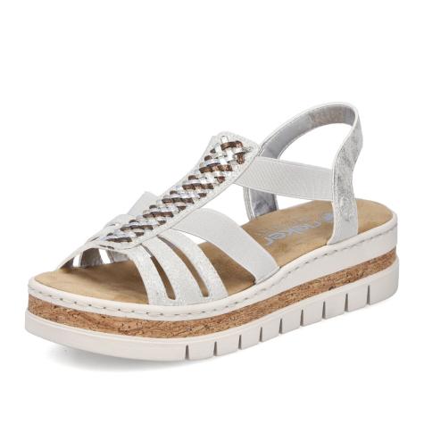 Dámské sandály RIEKER V4918-90 stříbrná S6