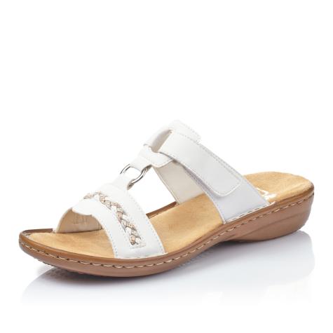 Dámske šľapky RIEKER 60888-80 biela S5