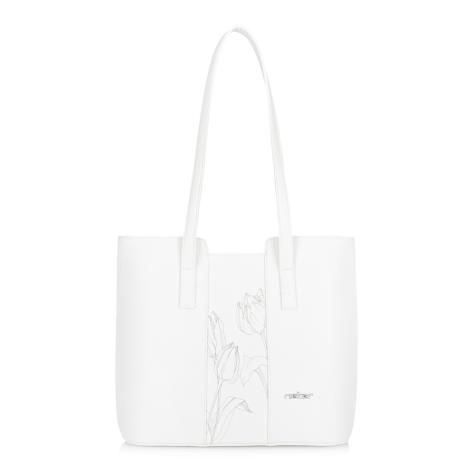 Dámska kabelka RIEKER C2549-110-TUL biela W5