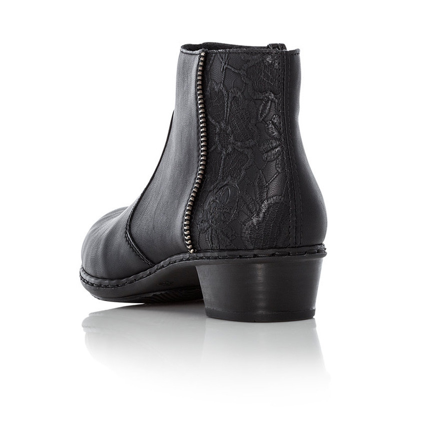 detail Dámská kotníková obuv RIEKER Y0768-02 černá W0