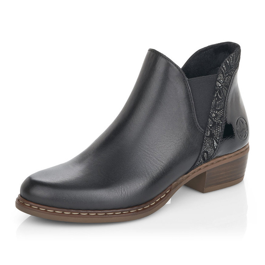 detail Dámská kotníková obuv RIEKER Y0872-00 černá W0