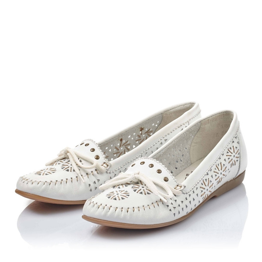 detail Dámské mokasíny RIEKER L6396-80 bílá S4