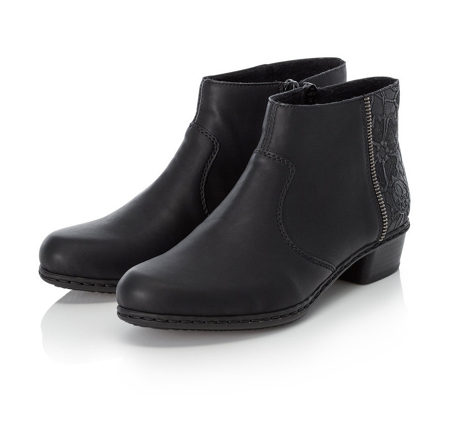 detail Dámská kotníková obuv RIEKER Y0768-02 černá W0