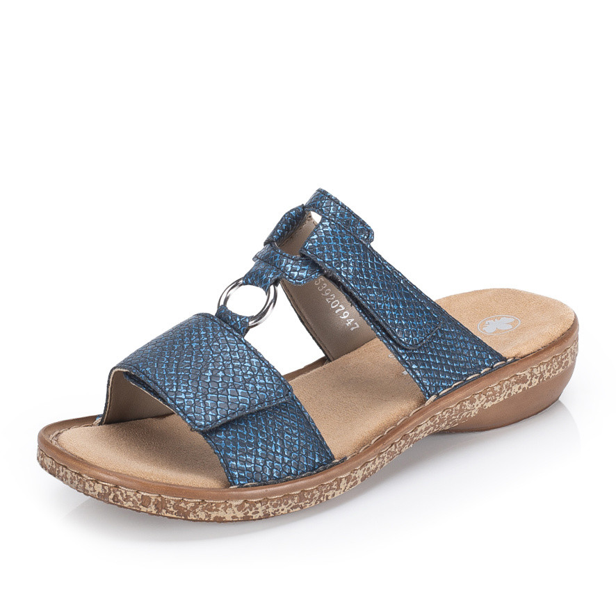 detail Dámské nazouváky RIEKER 628P9-14 modrá S6