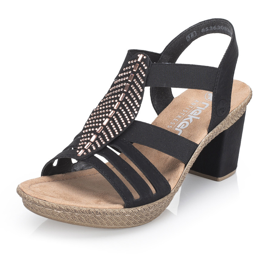 detail Dámské sandály RIEKER 66526-00 černá S6