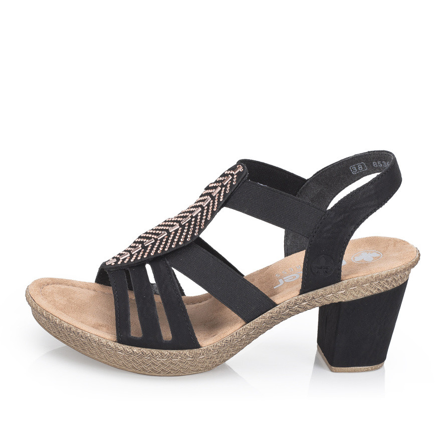 detail Dámské sandály RIEKER 66526-00 černá S6