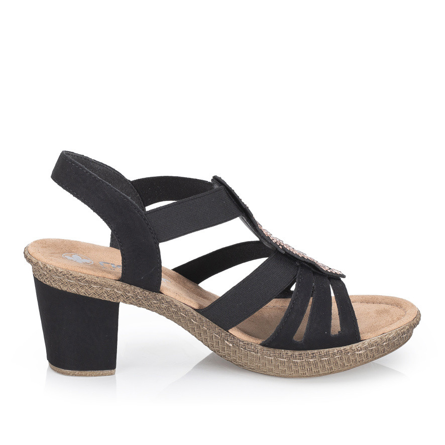 detail Dámské sandály RIEKER 66526-00 černá S6