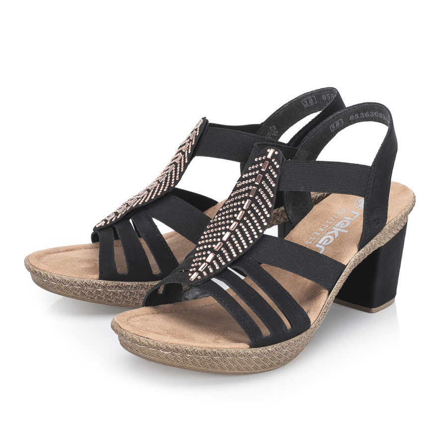 detail Dámské sandály RIEKER 66526-00 černá S6