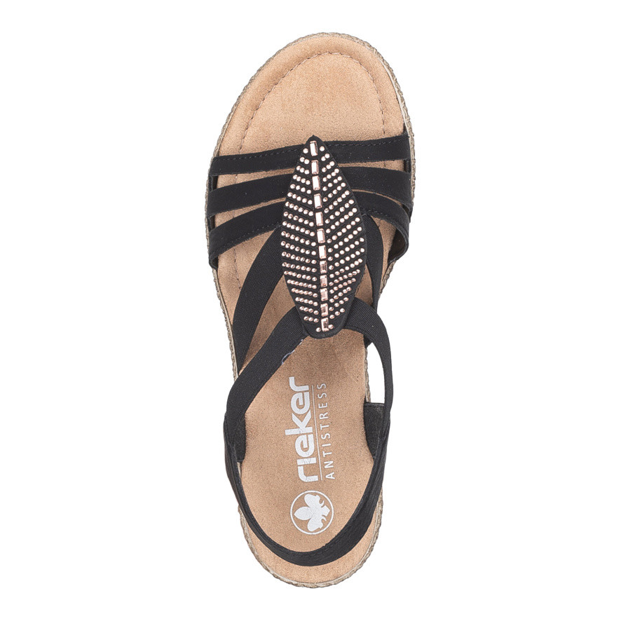 detail Dámské sandály RIEKER 66526-00 černá S6