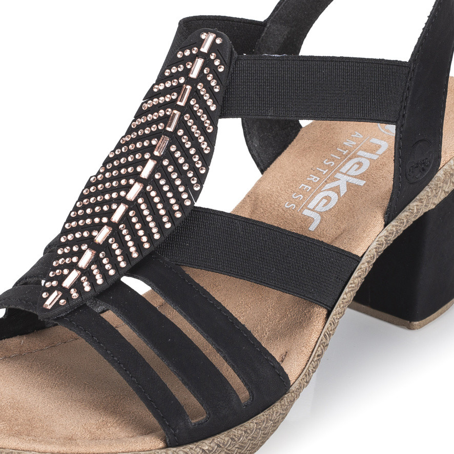 detail Dámské sandály RIEKER 66526-00 černá S6