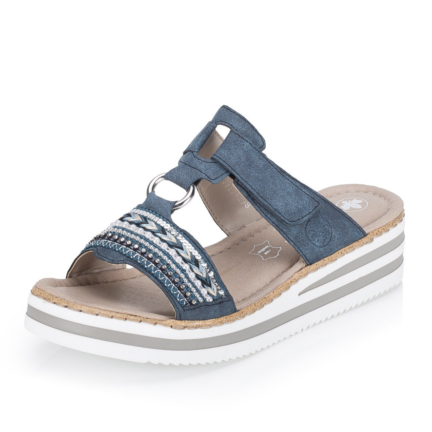 detail Dámské nazouváky RIEKER V02M6-15   BLUE   F/S6