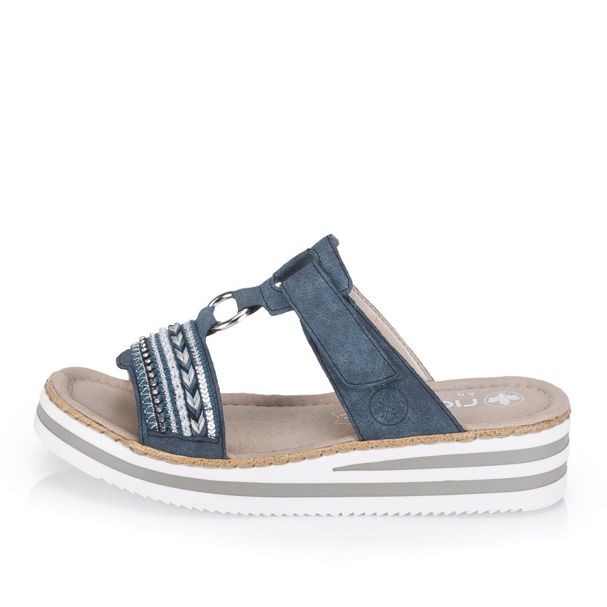 detail Dámské nazouváky RIEKER V02M6-15   BLUE   F/S6