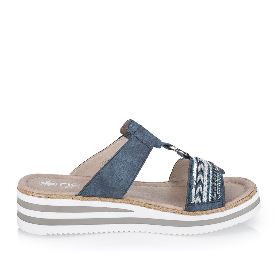 detail Dámské nazouváky RIEKER V02M6-15   BLUE   F/S6