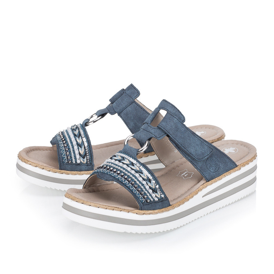 detail Dámské nazouváky RIEKER V02M6-15   BLUE   F/S6