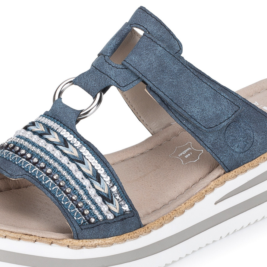 detail Dámské nazouváky RIEKER V02M6-15   BLUE   F/S6